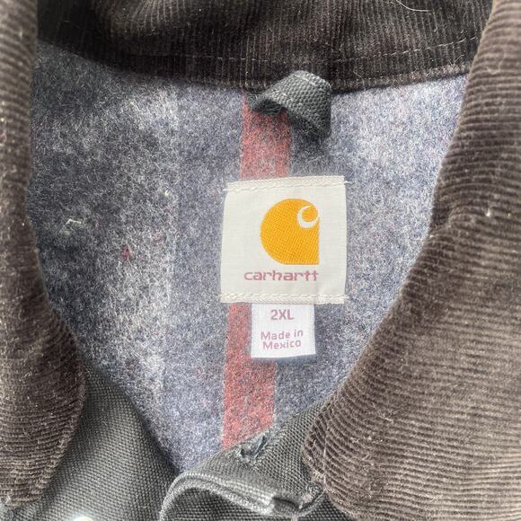 Carhartt Men's Vintage 2XL Black Blanket Lined Canvas Chore Coat Jacket - Picture 6 of 13